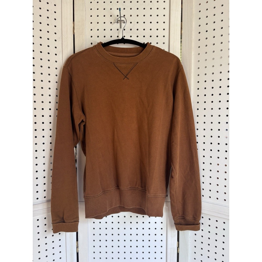 LL Bean Freeport Maine Pullover Crew Sweatshirt Women's Small Camel Brown